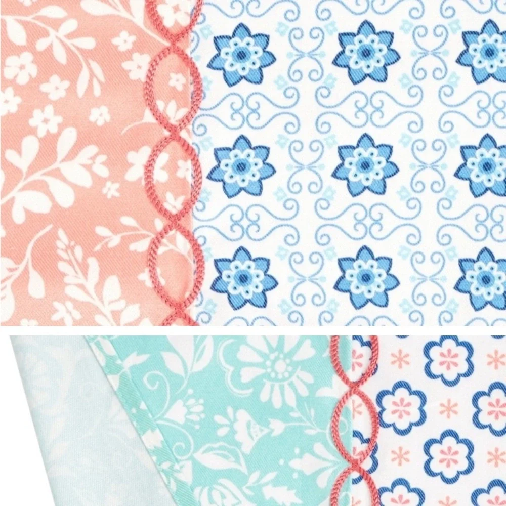 Farmhouse shower curtain Pioneer Woman Ditsy Patchwork Cotton-Rich , 72